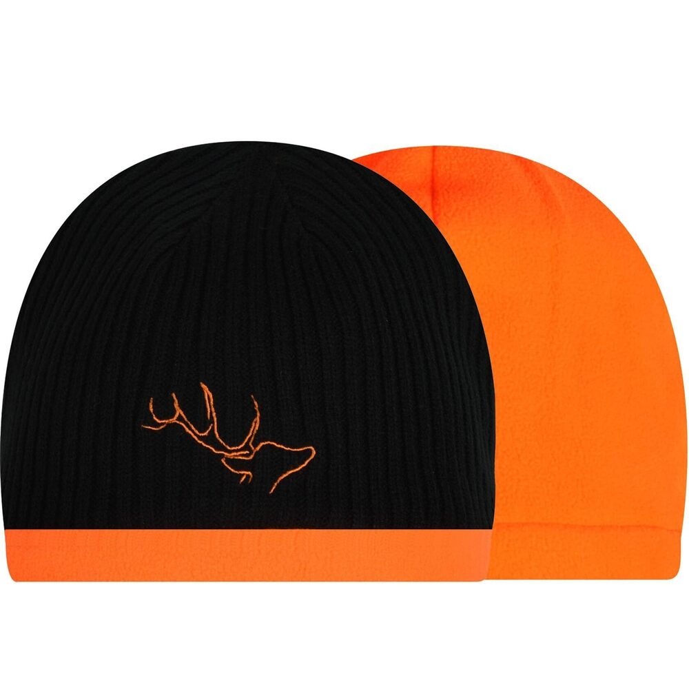 3447 Reversible Windproof Fleece Beanie Hat - Warm Winter Hat for Hunting